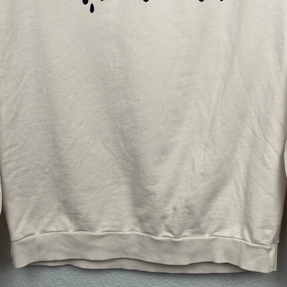 ModCloth Sweater Womens Medium Cream Black Velvet Drip BOO Long Sleeve Pullover - Picture 4 of 8